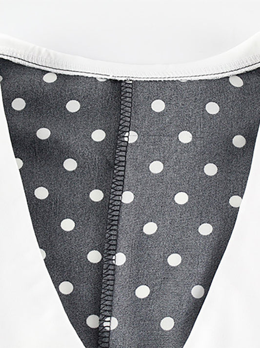 Polka Dot Maxi Dress For Women - Black Vintage Peter Pan Collar Bodycon Pencil Dress - Summer Date Night 2026