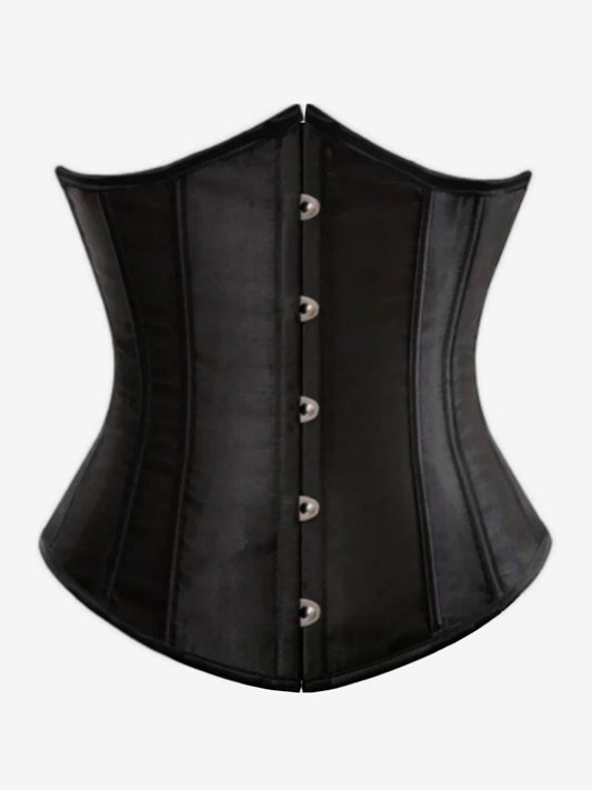 Vintage Solid Color Long Line Body Shaper Back Lace Up Corset