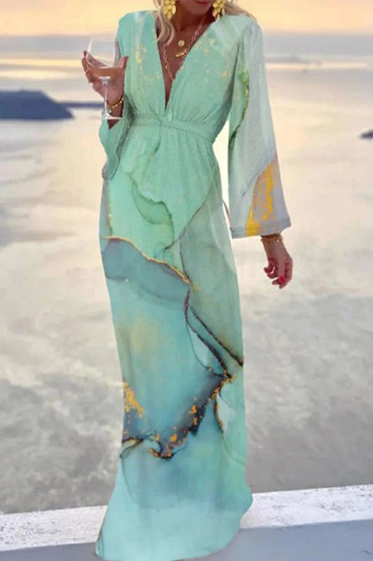 Check Her Stories Marble Print Party/Vacation Sequin Dress
