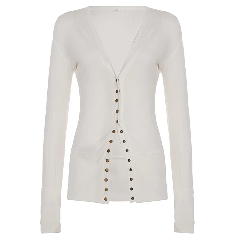 Saachi Button-Up Knit Top