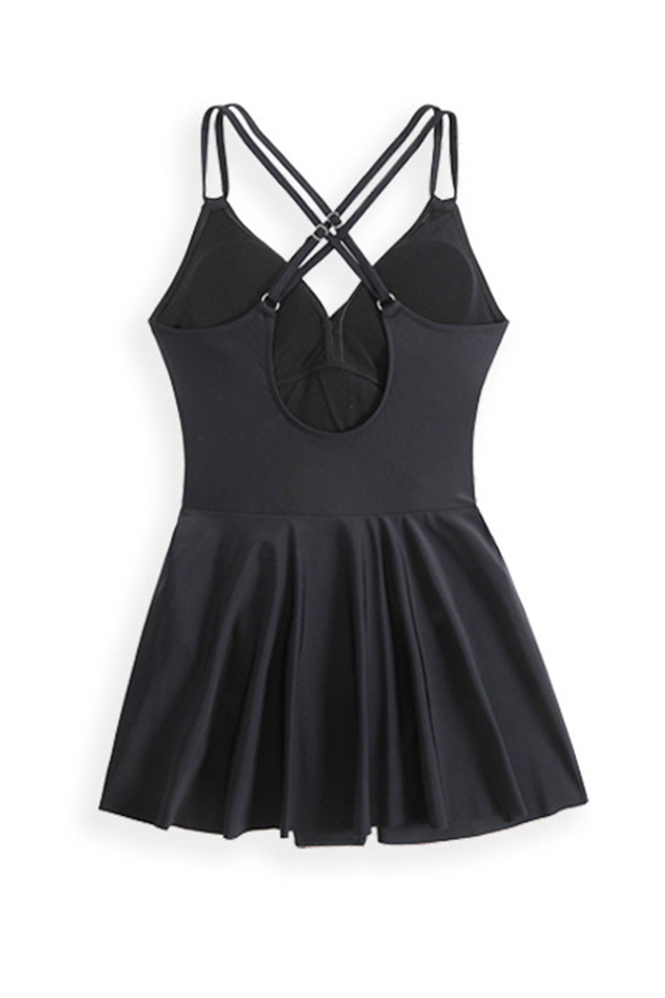 Twist Front Crossover Skirted One-Piece Swimsuit