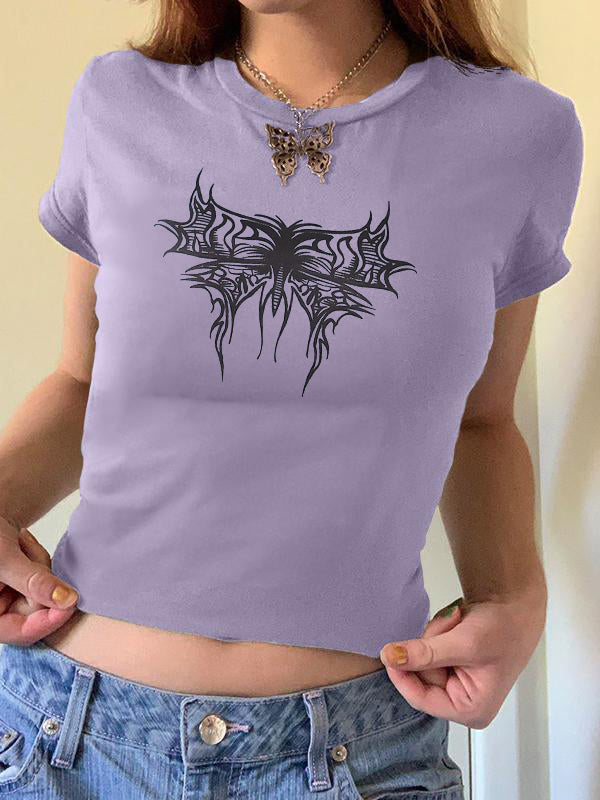Butterfly Print Short Sleeve Tee