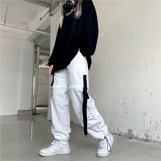 White Ribbon Punk Cargo Pants
