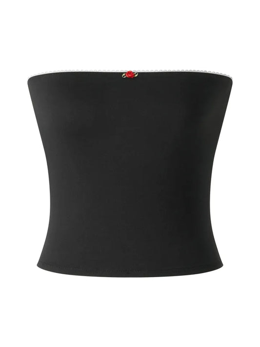 Rose Trim Tube Top
