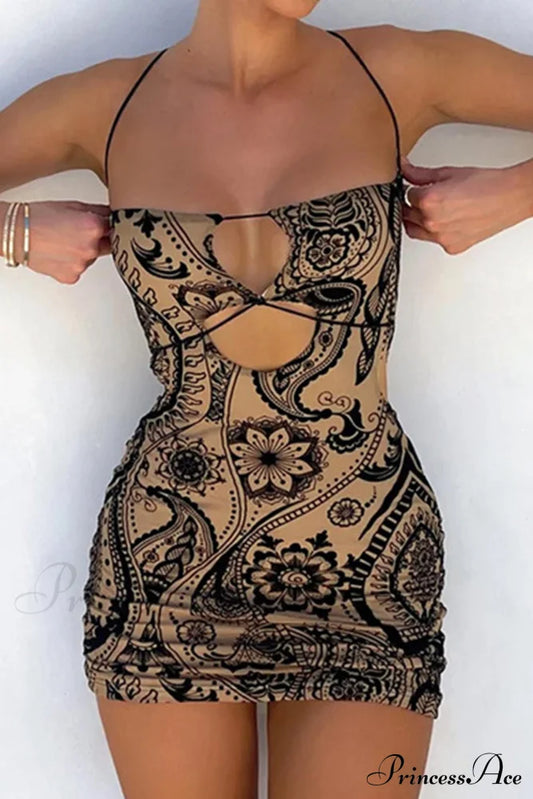 Floral Print Cutout Hip Dress Pack