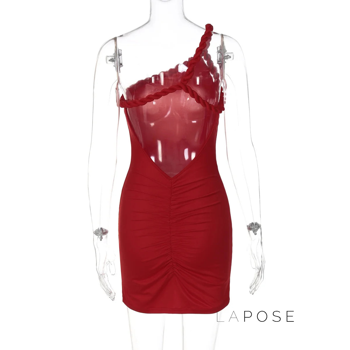 Adamari One-Shoulder Pleated Mini Dress
