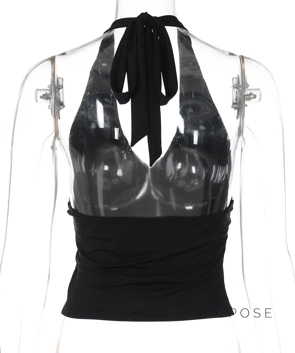 Shirley Halter Backless Top