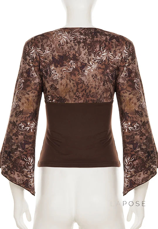 Talaya Floral Bell Sleeve Top