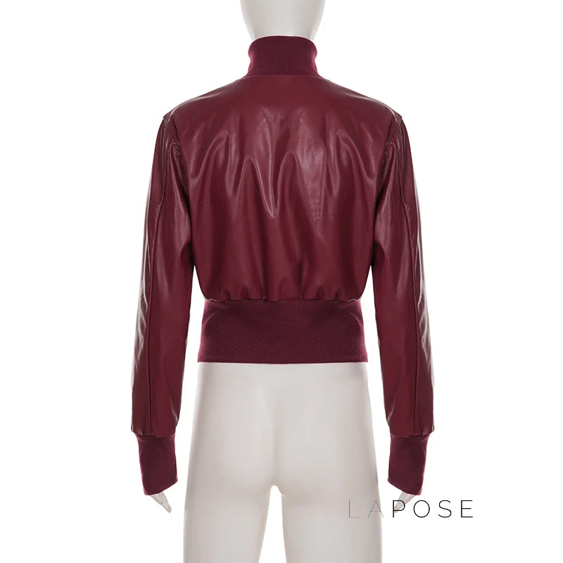 Zaniya Faux Leather Biker Jacket