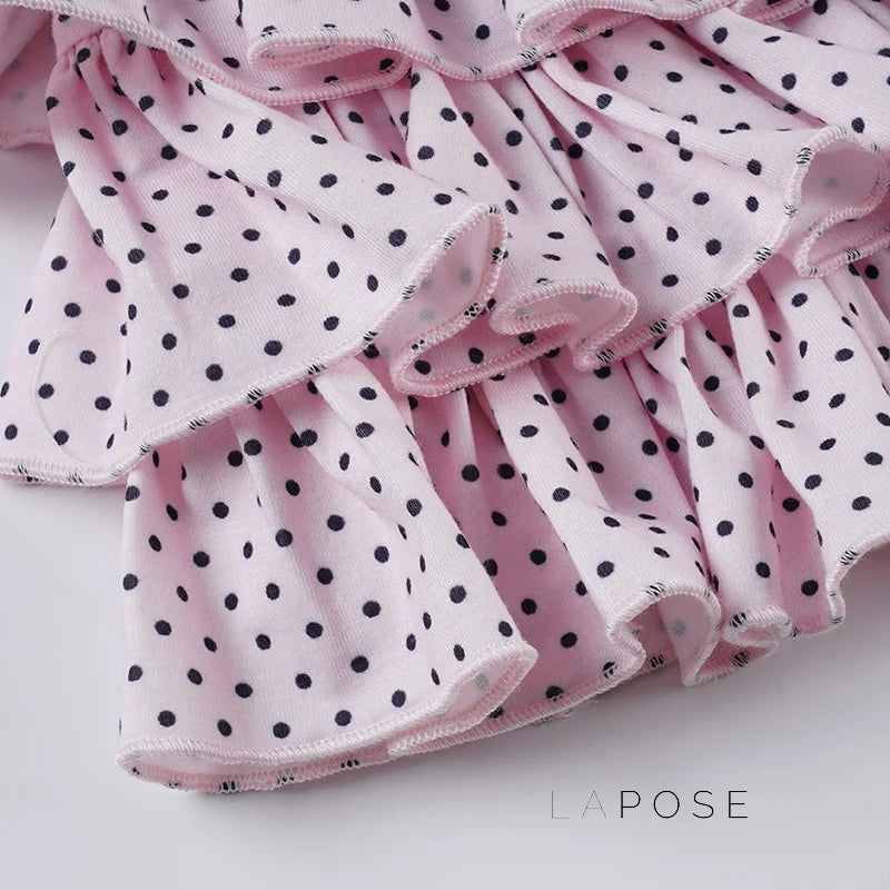 Ziona Polka Dot Ruffle Mini Skirt