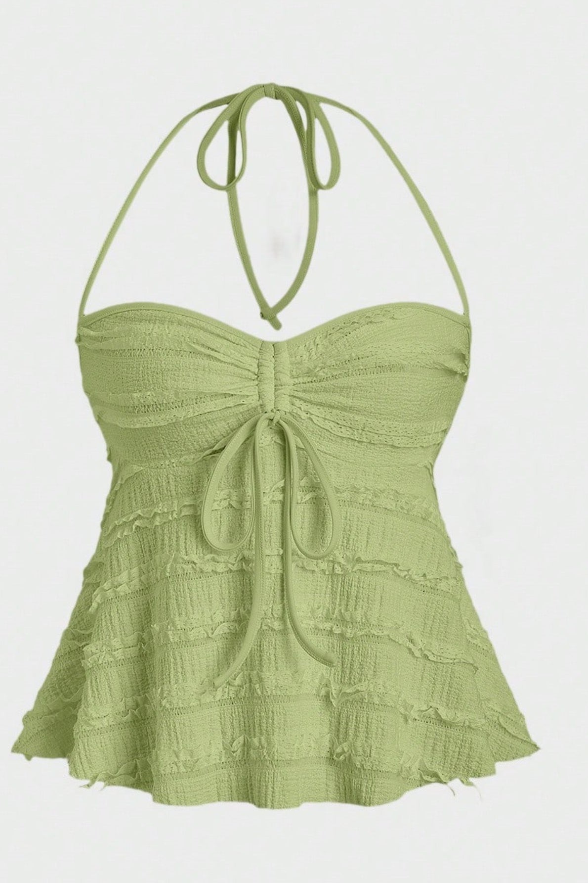Asymmetrical Tie Halter Bikini Set