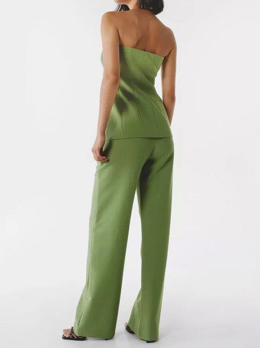 Off The Shoulder Top And Wide Leg Bottoms 2 Pieces Set