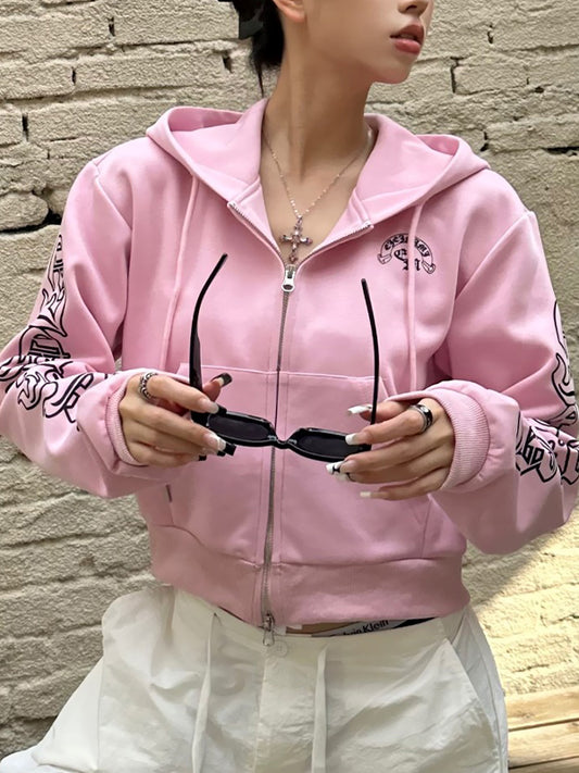 Retro Cross Letter Print Hoodie Sweatshirts