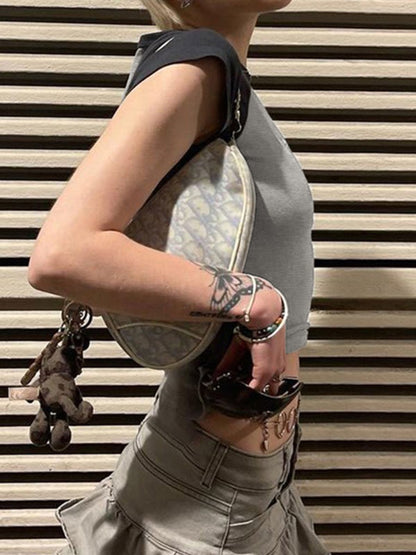 Street Spider Raglan Sleeve Cropped Top