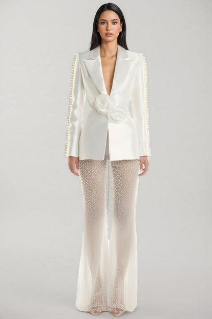Kari 3D Flower Pearl Blazer