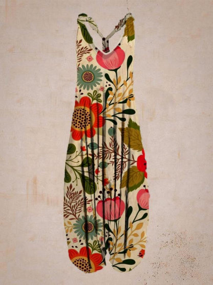 Printed Camisoles Loose-fit Jumpsuits