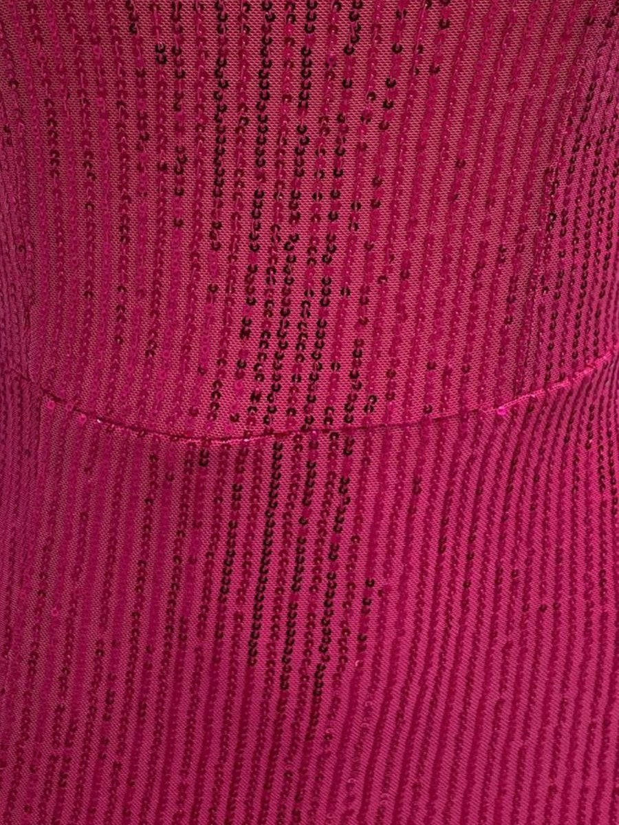 Slit Sequined Halter Neck Maxi Dresses