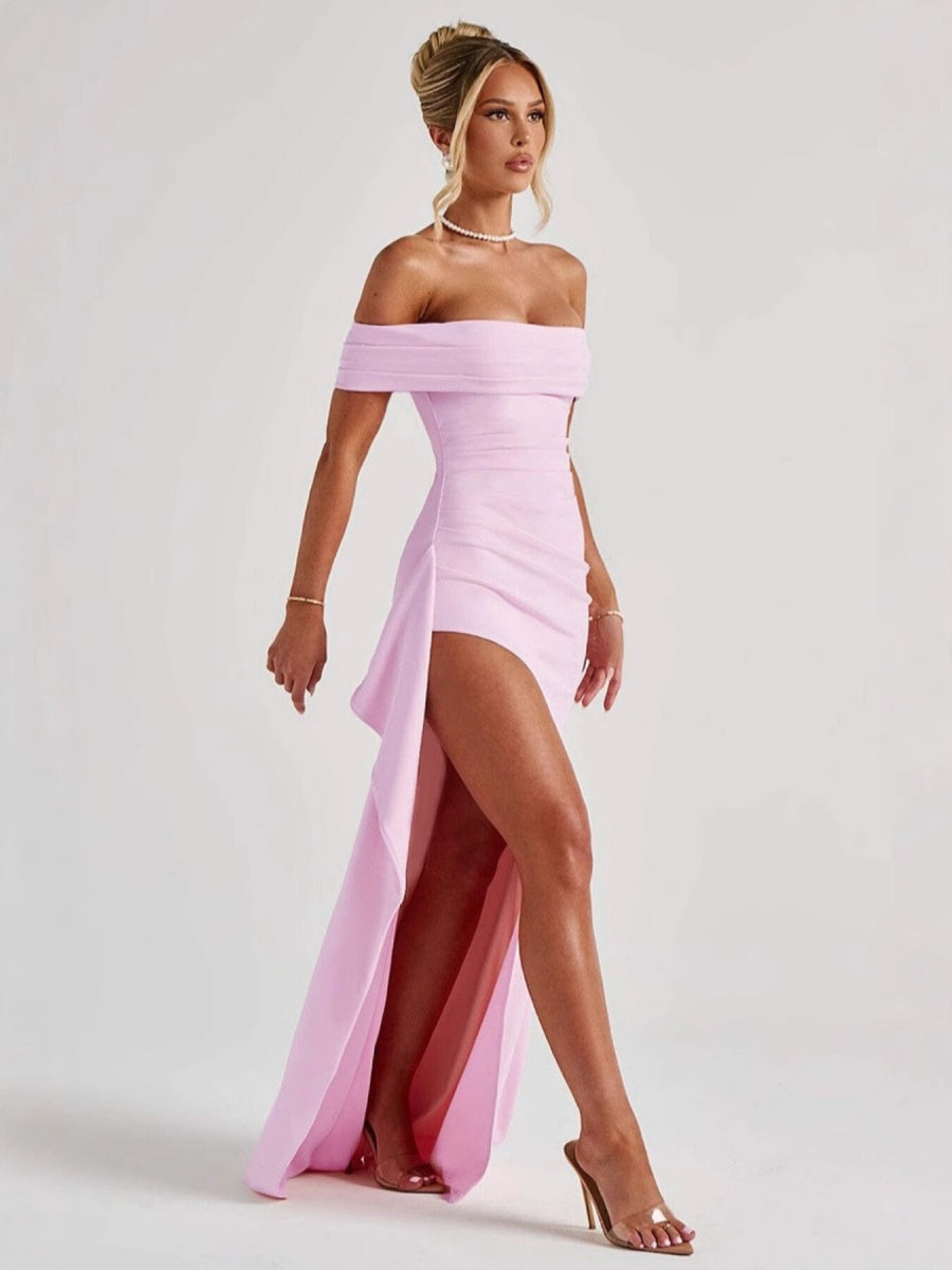 Liber Summer Women's Backless Solid Color Maxi Dresses