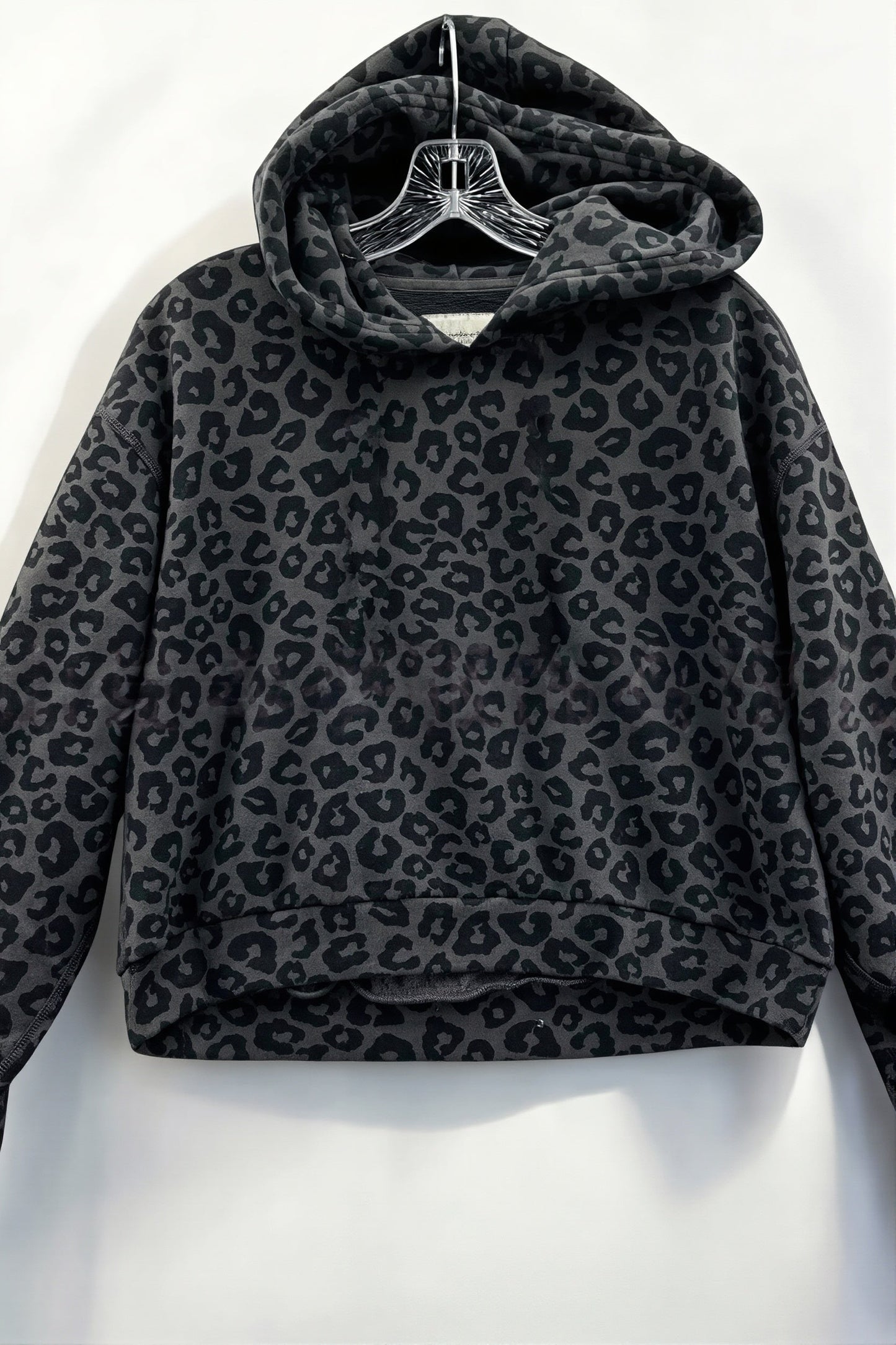 3D Leopard Print Loose Pullover Hoodie