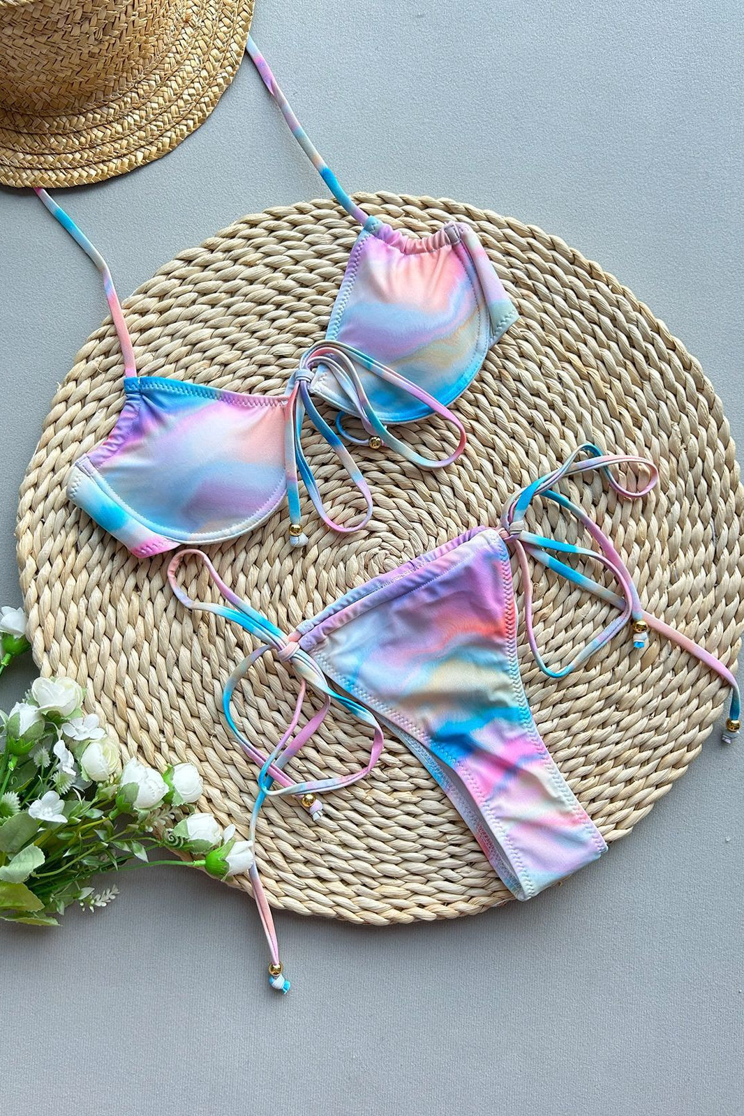 Padded Underwire Tie Bikini Set
