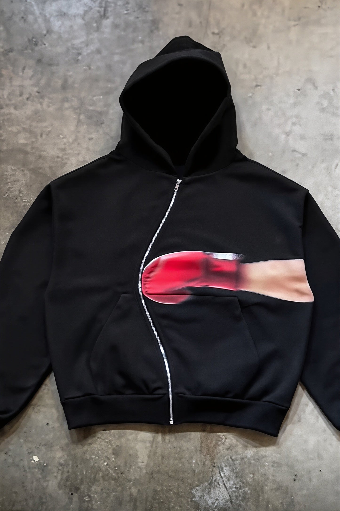 Y2K Punch Graphic Zip Street Hoodie