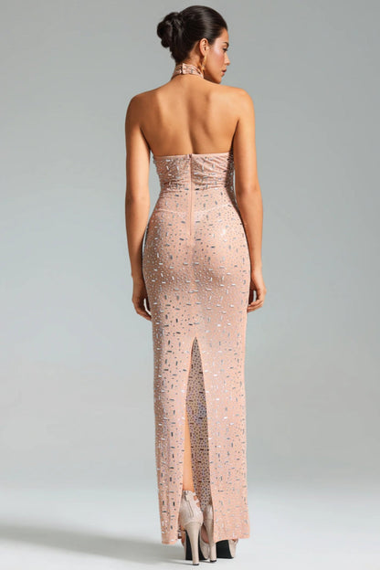 Mirelid Halter Diamond Maxi Dress