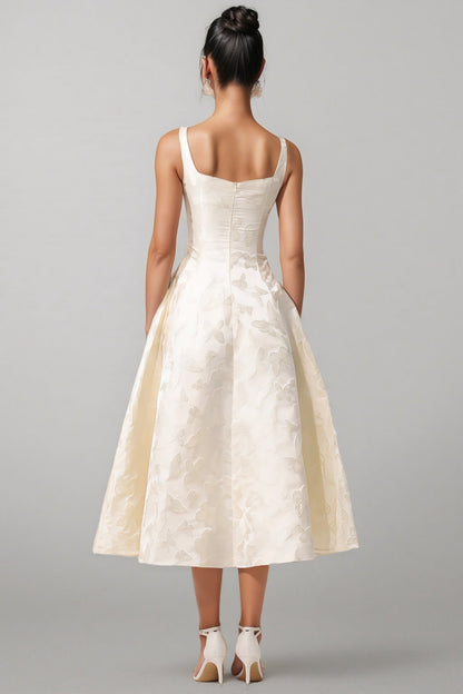 Perrine Halter Jacquard Midi Dress