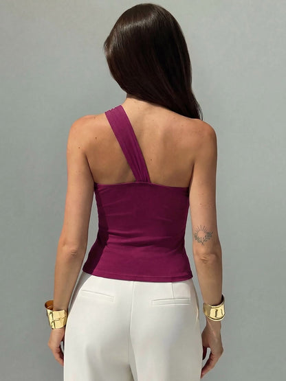 Fuchsia Cami Top Flowers Casual Women Camis