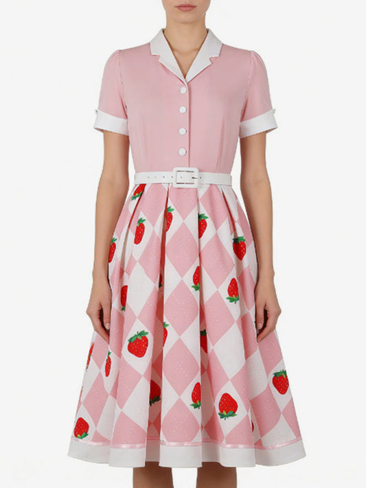 Vintage 1950s Swing Cocktail Dress Women Sleeveless Retro Dress