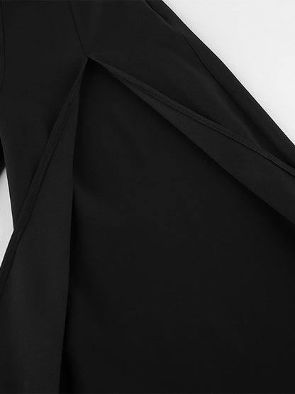 Pants Black Raised Waist Trousers