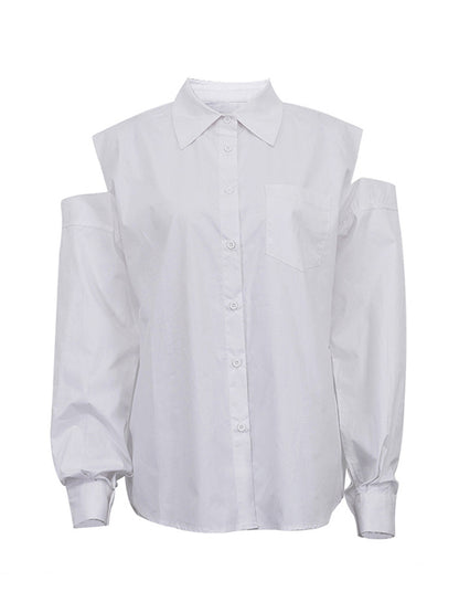 Off Shoulder Loose Long Sleeve Blouse