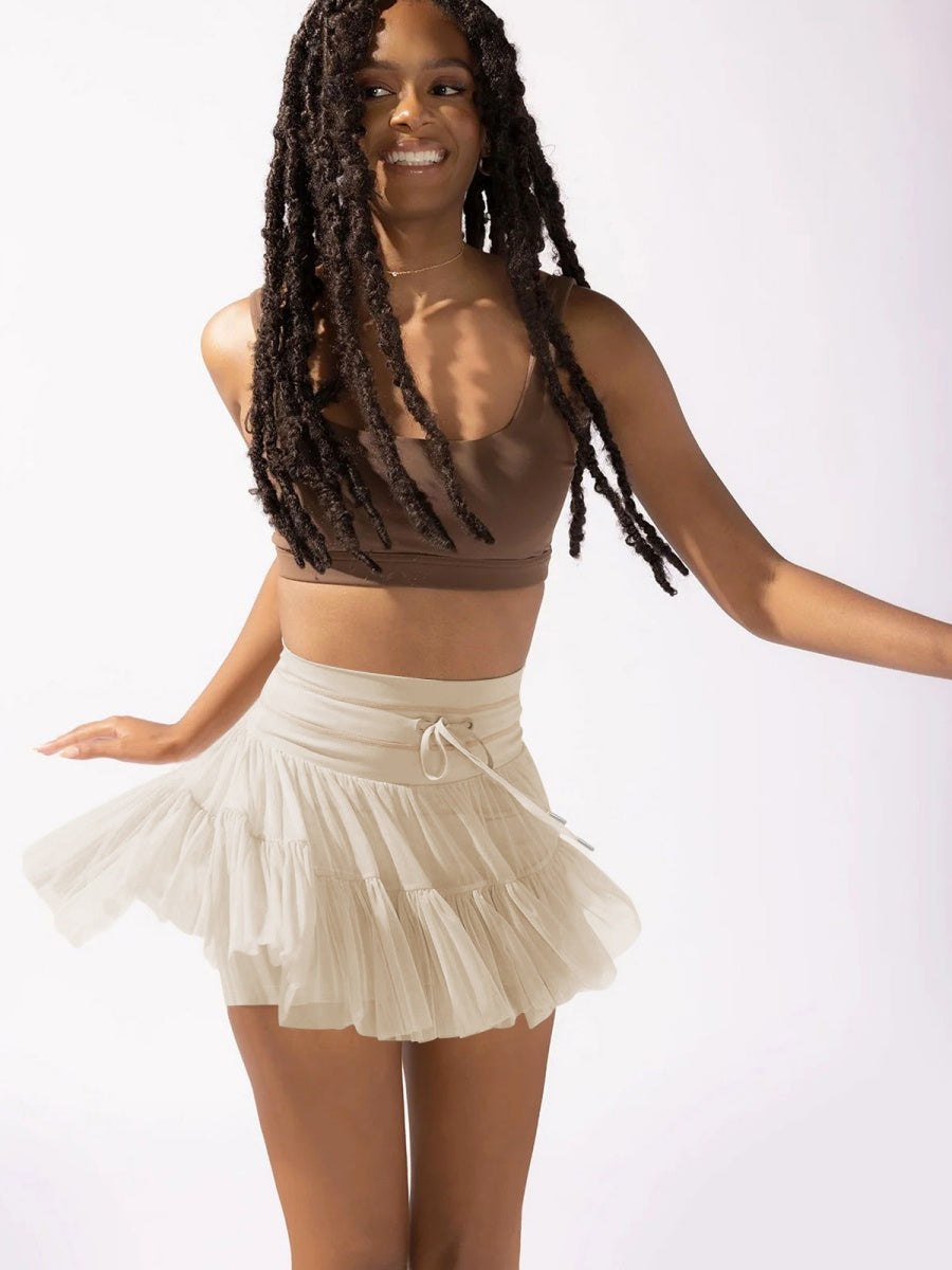 Culottes Sports Pocket Mesh High Waist Skirts