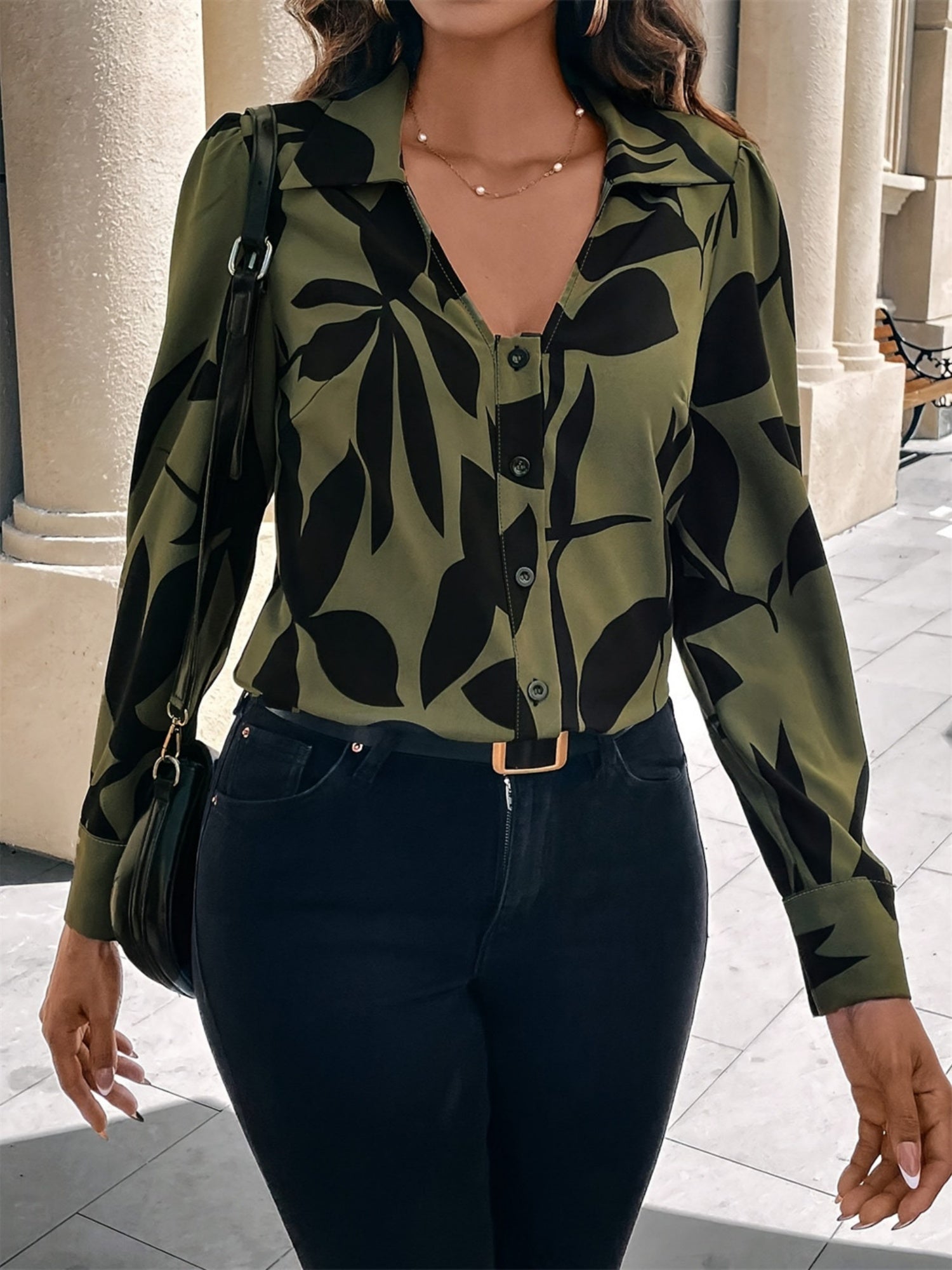 Printed Long Sleeves Blouse