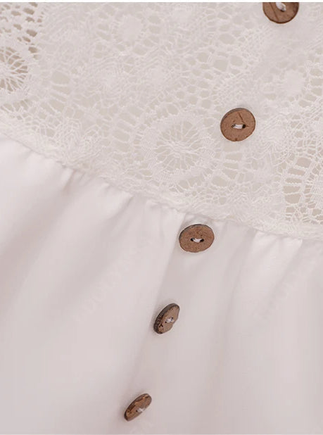 Lace V-Neck Ruffle Mini Boho Dress
