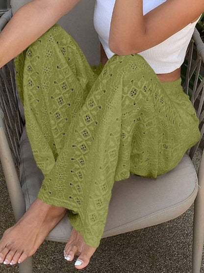 Lace High waist Straight Pants