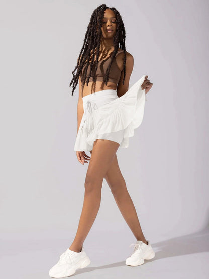 Culottes Sports Pocket Mesh High Waist Skirts