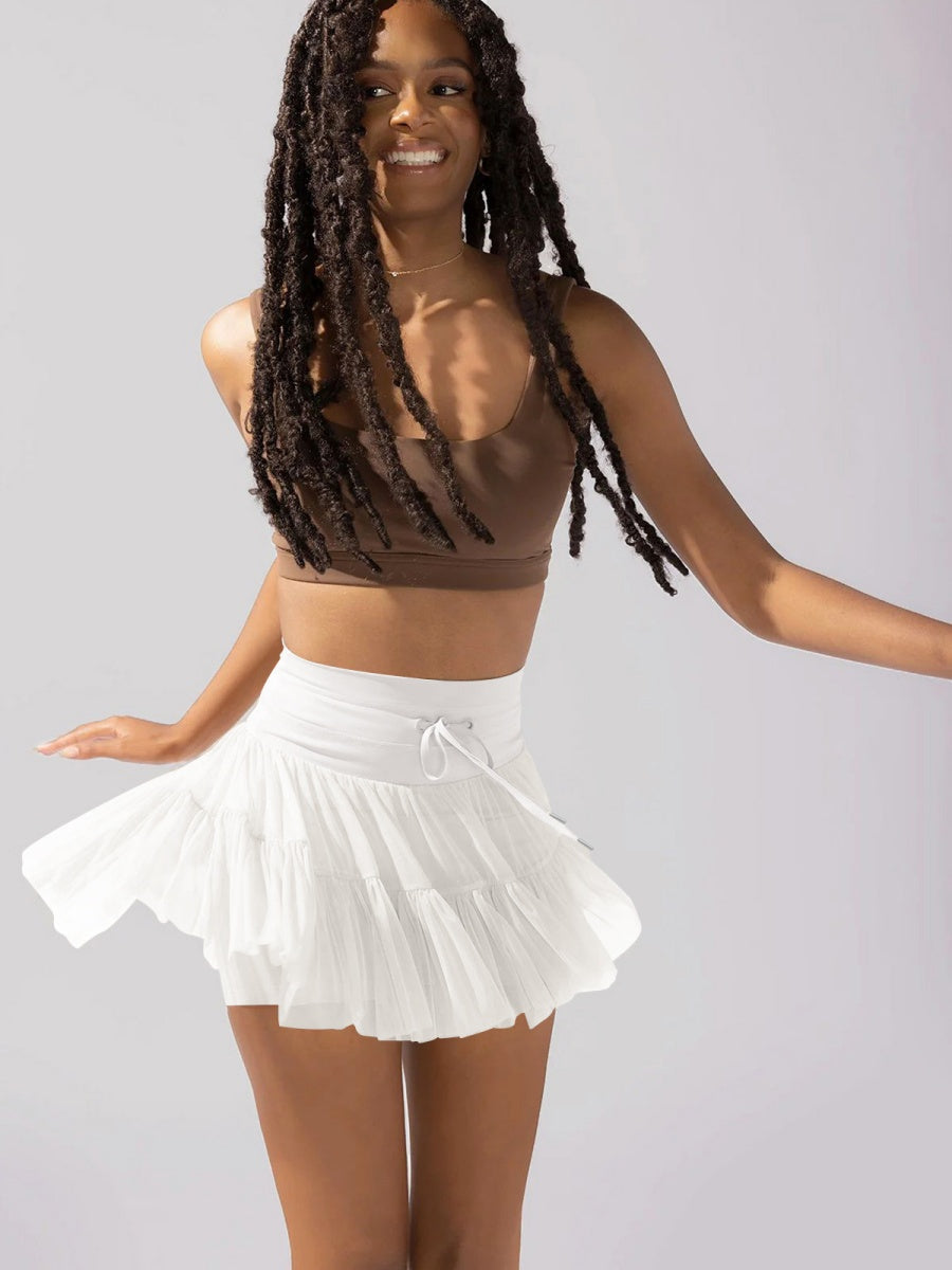 Culottes Sports Pocket Mesh High Waist Skirts