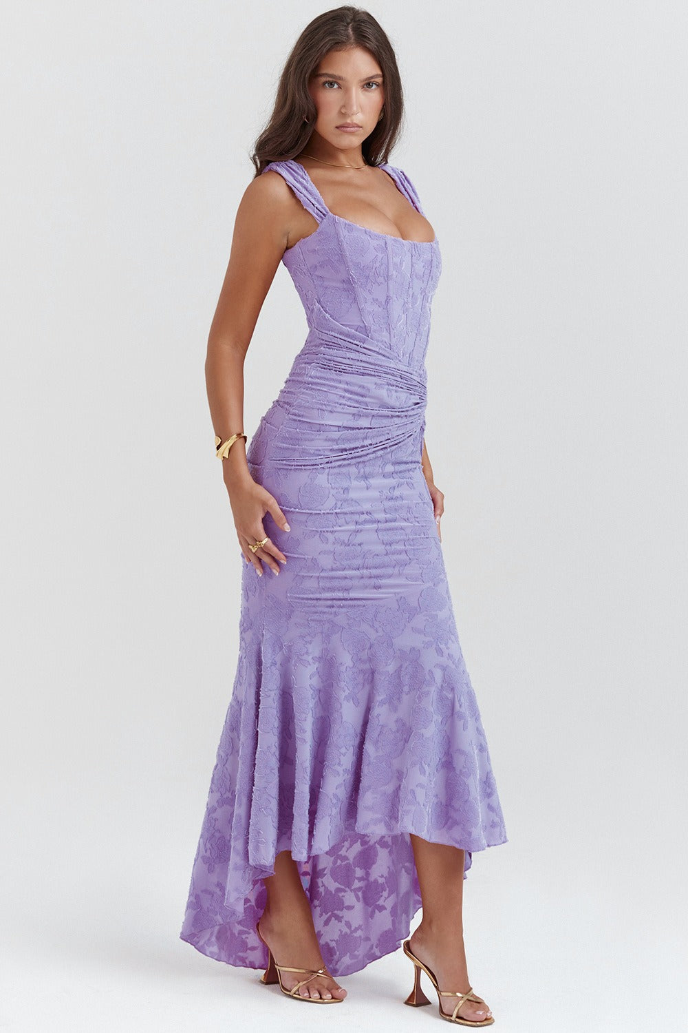 Stretch Mesh Jacquard Mermaid Formal Dress