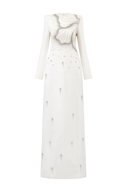 Lalie Floral Crystal Embellished Maxi Dress