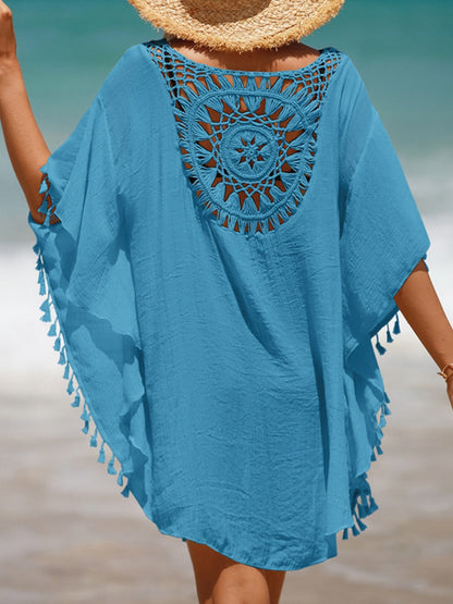 Short, Sexy Beachwear With Small Tassels For Sun Protection.