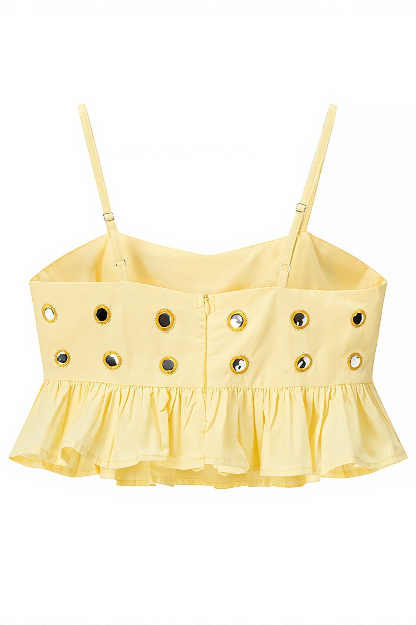 Sexy Metal Detail Ruffle Cami Skirt Sets