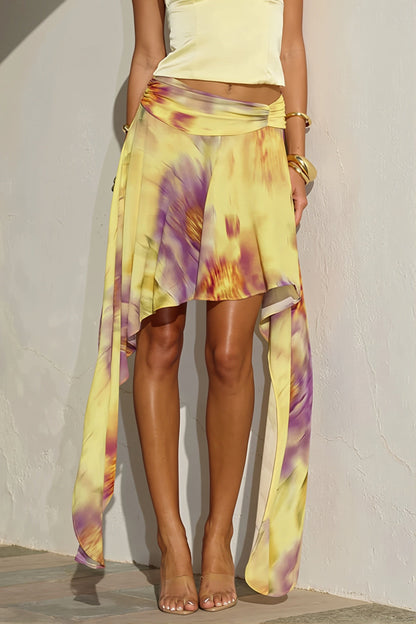 Gradient Dye Irregular Ribbon Skirt