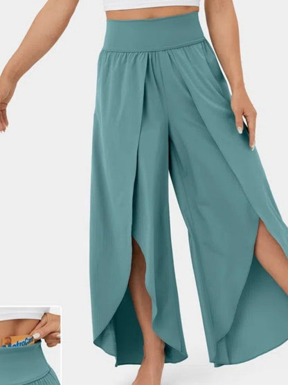 Chiffon Pleated High-waisted High Fork Yoga Pants