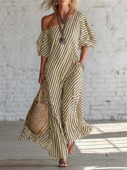 Simple Solid Color Patchwork Dress