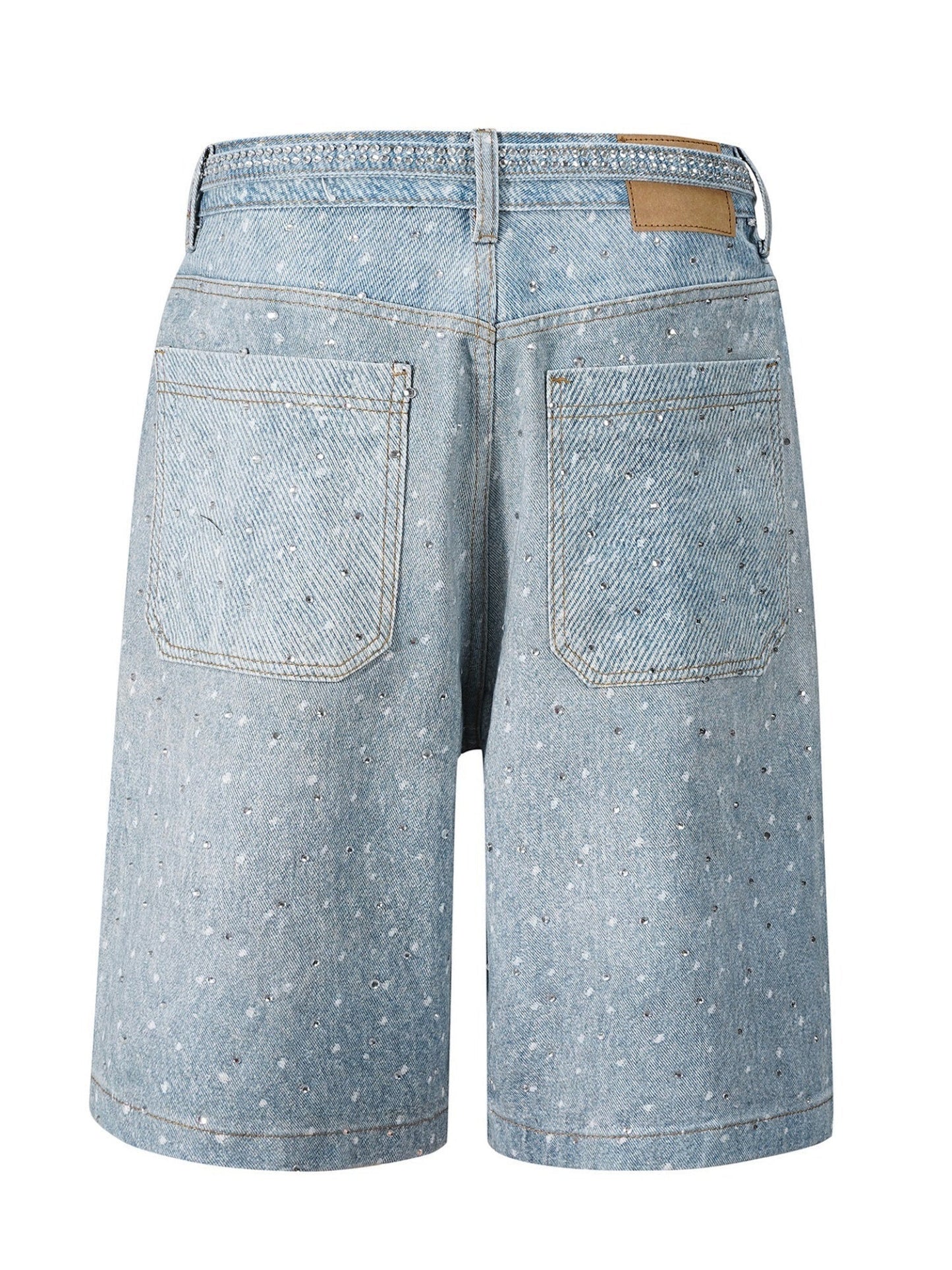 Y2K Diamond Includes Belt Loose-fitting Five-quarter Pants Jeans