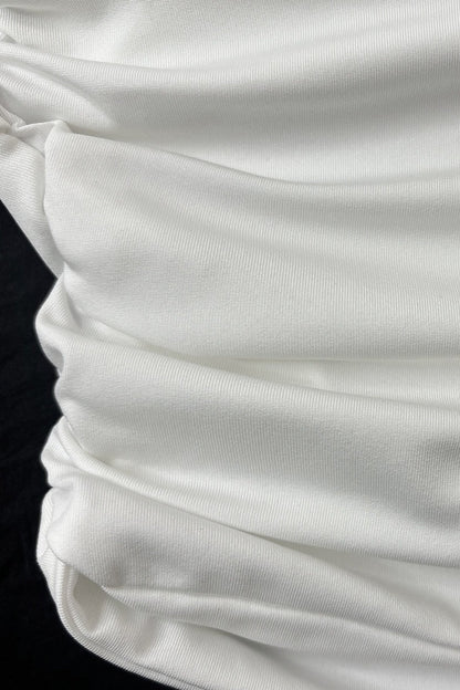 Solid One Shoulder Tube Fitted Blouse