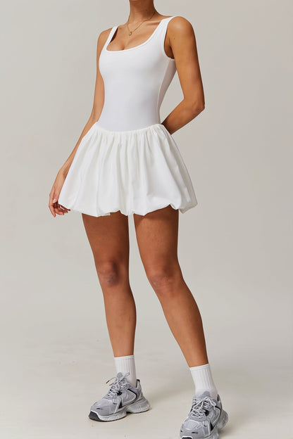 Nude Fake Two Piece Anti-Chafing Athletic Tennis Mini Dress