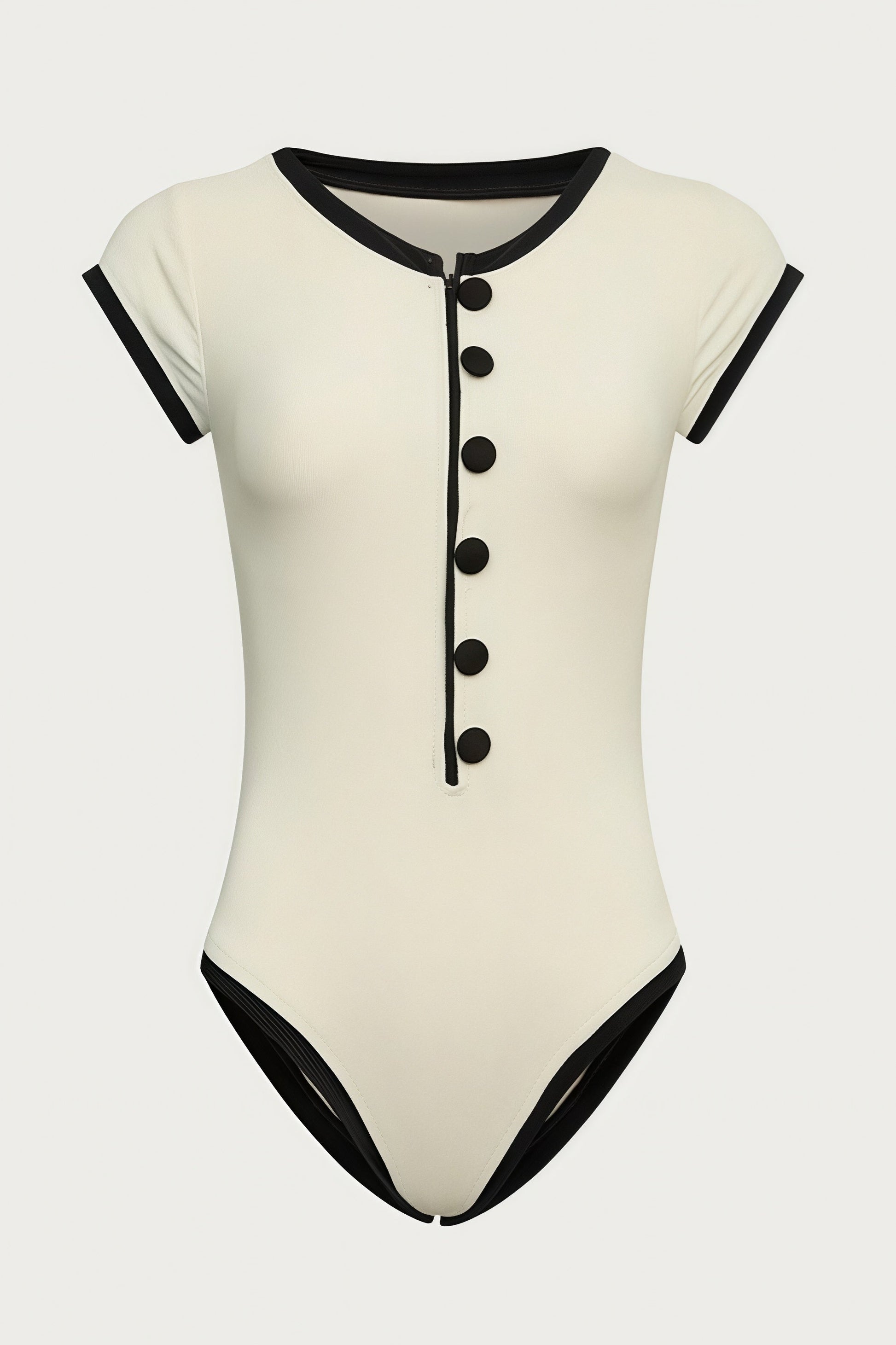 Sexy Color Block Cut Out One Piece Swimwear