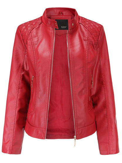 Street Cool Loose Studs Leather Jacket
