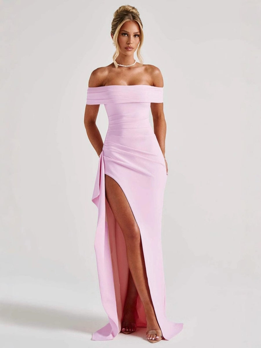 Liber Summer Women's Backless Solid Color Maxi Dresses